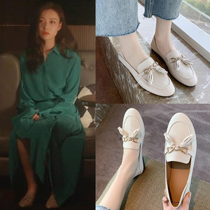 流金岁月倪妮朱锁锁刘诗诗同款鞋子女休闲平底鞋百搭小皮鞋女单鞋