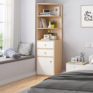 简约墙角置物柜角落角柜边角卧室三角收纳柜客厅转角置物架拐角柜