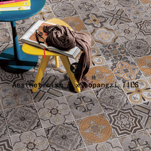 西班牙复古灰色水泥花砖200mm艺术厨房卫生间瓷砖客厅地砖背景墙