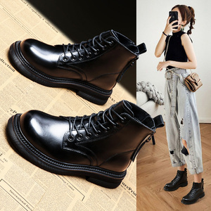 真皮马丁靴女鞋潮2021年新款爆款短靴冬季加绒棉鞋瘦瘦秋冬款皮鞋