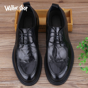 Walker Shop奥卡索奢侈品男鞋大牌商务皮鞋男真皮厚底圆头休闲鞋