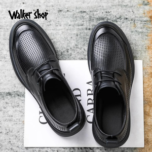 WalkerShop奥卡索奢侈品男鞋大牌轻便透气商务款英伦百搭休闲皮鞋