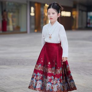 马面裙套装女童儿童2024新款亲子装唐装汉服汉族民族服装明制红色