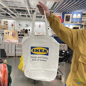 济南ikea宜家帆布袋艾弗特达帆布购物袋环保森系全棉单肩手拎正品