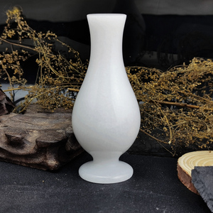 玉石花瓶白玉净瓶观音瓶禅意小玉瓶客厅居家桌面摆件装饰中式简约