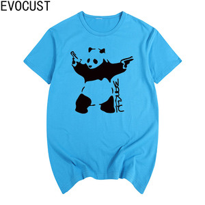 banksy panda with pistols 班克西 熊猫 手枪 男女短袖t恤