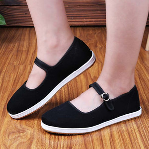 老北京布鞋女鞋千层底复古一字带牛筋底防滑职业布底工装鞋女单鞋