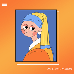 世界名画卡通少女梵高达芬奇数字油画diy定制手绘丙烯油彩画装饰