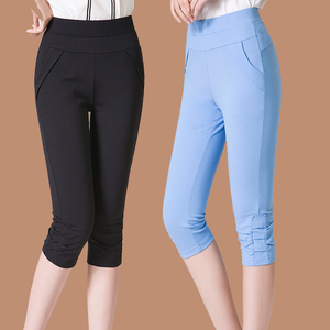 夏装新款中老年女士大码七分裤 中年女装妈妈装休闲短裤中裤马裤42人