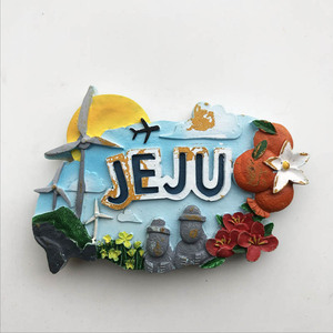 韩国济州岛创意旅游纪念装饰工艺品留言贴立体手工彩绘磁铁冰箱贴