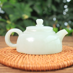 天然新疆白玉茶壶摆件和田玉酒具功夫茶玉石酒壶茶具商务礼品212g