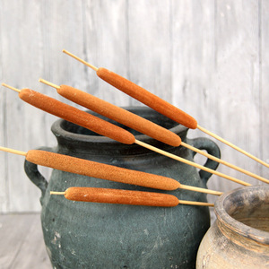 新品天然香蒲棒干花花束中式客厅桌面摆件真花风干水蜡烛拍照道具