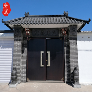 中式别墅大门双开铜门进户门农村庭院锌合金自建房仿古院子对开门