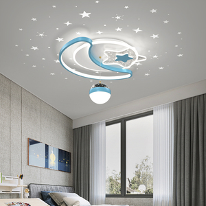 投影星空儿童房灯创意星星男孩女孩房间灯节能护眼网红卧室吸顶灯