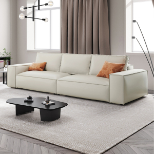 方块软包沙发意式轻奢有机硅皮三人位侘寂风客厅大小户型科技布