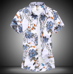 2023夏威夷休闲男士加大码短袖印花衣服三亚旅游衬衫海南沙滩衬衣