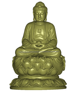 佛像如来佛坐像莲台 stl圆雕图 释迦牟尼 雕刻三维3d立体模型坐佛