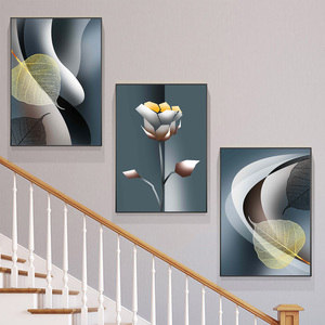复式楼梯口间装饰画现代简约楼道挂画客厅玄关走廊过道背景墙壁画