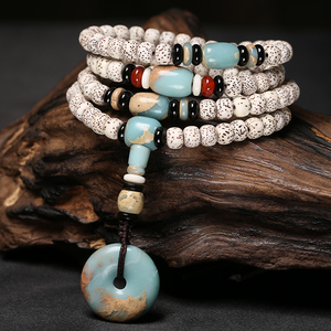 星月菩提手串108颗佛珠项链天然男文玩菩提子女多圈手链配饰套装