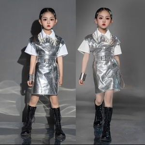 女童潮服儿童T台走秀模特大赛摇滚未来科技感礼服机能风模卡服装