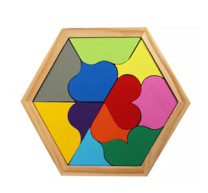 中国传统玩具木制拼板彩色拼图 伤脑筋11块12块拼装积木 创意礼物