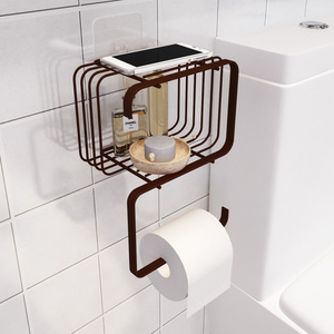 创意纸巾架卫生间免打孔壁挂式 洗手间厕所卷纸器马桶墙上置物架