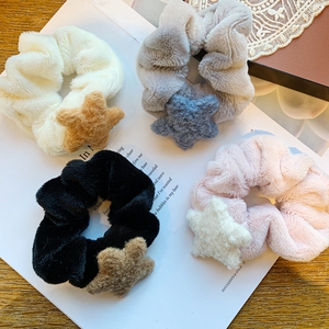 cookie韩国秋冬冬季白色毛绒大肠发圈软妹可爱网红皮筋发绳头饰