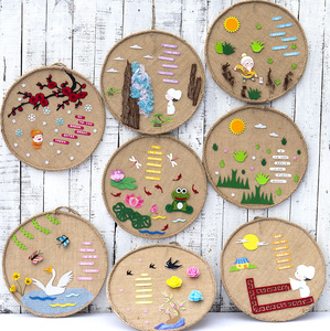 创意材料包diy中式学生亲子古诗歌词幼儿园手工贴画墙面装饰品挂