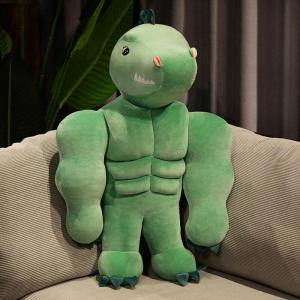 可爱搞怪大胸肌腹肌狮子熊肌肉男朋友抱枕创意玩偶礼物沙发靠垫