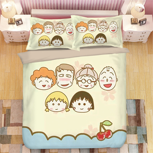 卡通樱桃小丸子儿童被套1.5x2米学生单人磨毛被子罩1.8床品少女粉