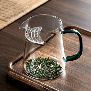 玻璃月牙公道杯茶漏一体绿茶专用茶具过滤泡茶公杯男士功夫分茶器