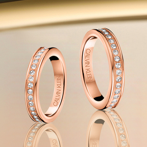 ck情侣对戒满天星玫瑰金戒指时尚个性礼物小众设计指环七夕送女友