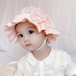 男女宝帽子0一3三个月夏季新生儿胎帽薄款遮阳帽婴儿小月龄荷叶边