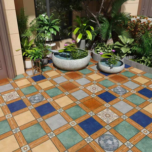 美式乡村室外瓷砖600x600仿古砖楼顶花园庭院地砖防滑拼花复古砖