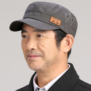 中老年帽子男春秋休闲平顶帽夏老人遮阳棒球帽中年爸爸老头鸭舌帽