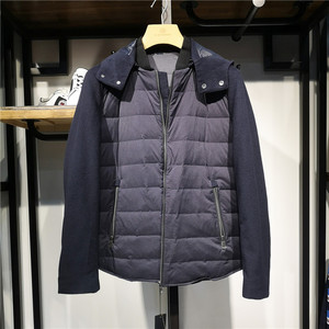 eziouomo/衣吉奥羽绒服男装冬季保暖可拆卸连帽休闲羽绒夹克外套