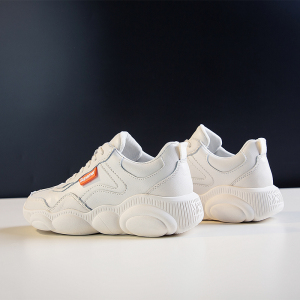 supreme小熊鞋女正版低帮真皮小白鞋女2019洋气百搭网红超火韩版