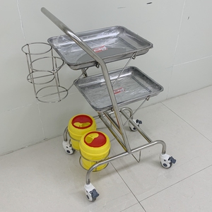 不锈钢托盘车医用内窥镜转运车医疗器械转运工具车医院工具推车