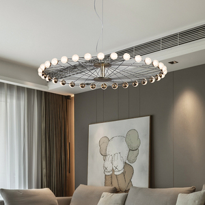 现代简约客厅主灯魔豆分子灯轻奢风格大气餐厅卧室铜灯具1016人付款