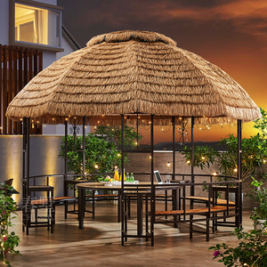 凉亭户外庭院茅草亭室外遮阳棚农家乐院子民宿圆形凉棚帐篷大雨亭