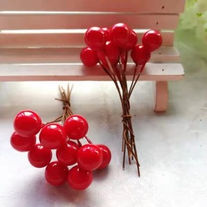 仿真小红果发财果植物盆栽DIY配件仿真红浆果绿植花艺装饰品插件