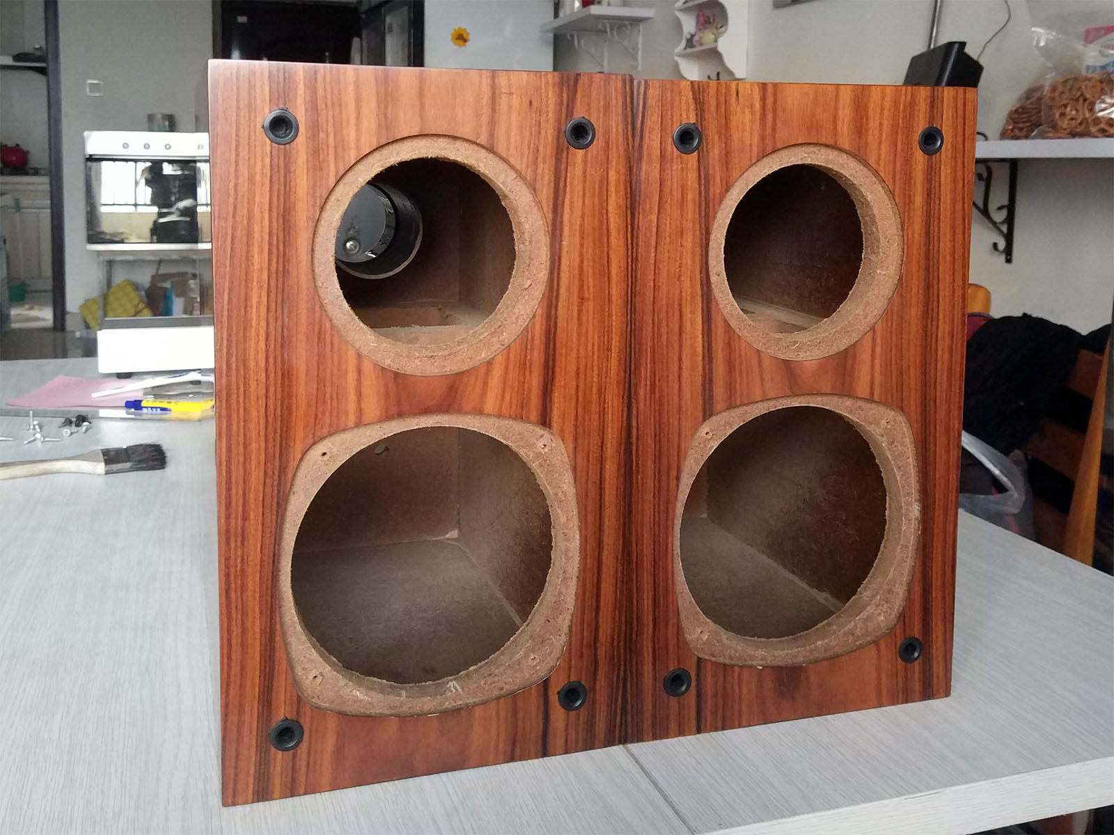 南美酸枝实木木皮空箱 两分频箱体 5寸书架箱 书架音箱箱体