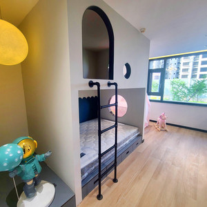 梯子爬梯家用学生宿舍上下床双层床爬梯阁楼楼梯铁艺loft复古直梯