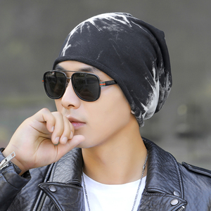 帽子男秋冬薄款韩版潮包头帽套头帽头巾帽睡帽男士春秋扎染堆堆帽