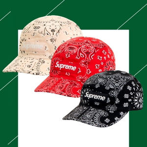 sup 21ss bandana camp cap 腰果花supreme 帽子 五片帽  棒球帽