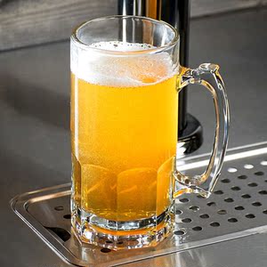 德国啤酒杯超大1l扎啤杯加厚玻璃马克杯创意把杯酒吧特饮杯英雄杯