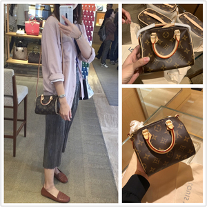 lv/路易威登女包经典老花nano speedy迷你枕头包单肩斜挎包m61252