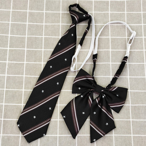 黑色星星免打短款小领带女尖角领结蝴蝶结搭配jk制服衬衫日系学生