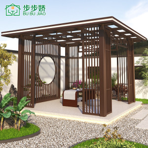 户外凉亭庭院花园别墅铝合金新中式凉亭楼顶休闲露天遮阳御景亭子