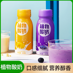 豆妃植物酸奶纯素食植物奶发酵乳酸菌黄桃蓝莓味果粒代餐大豆酸奶